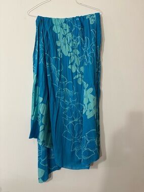 Blue Floral Sarong Cover-Up